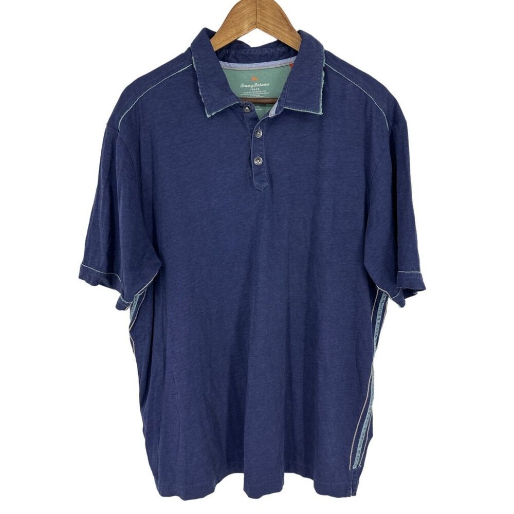 Tommy Bahama Short Sleeve Heavy Top Stitching Polo Shirt Men's Size XL